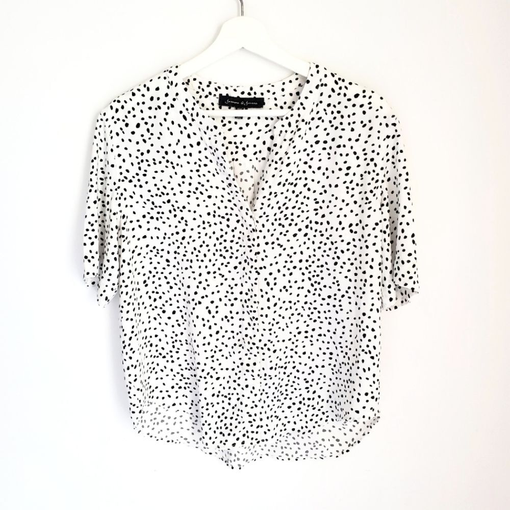 Jasmine & Juliana Polka Dotted Blouse Size M